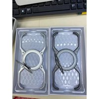 Metal Aluminium Alloy Magnetic Frameless Phone Case For iPhone 16 Pro Max 15 14 360° Stand Rimless Bumper Shockproof Metal Cover