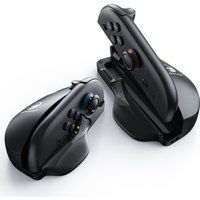 Honcam Ergonomic Mouse Grip for Switch 2 JonCons 2-Pack with Super Smooth PTFE Glide Pads Portable Gaming Controller Stand Black