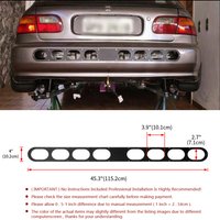 8 Hole Rear Bumper Air Diversion Diffuser Panel Aluminum Long Black/Silver for Honda Civic Ek EK4 EK9