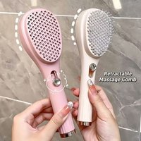 Retractable Massage Comb, Self-Cleaning Scalp Brush, Anti-Static Detangler, No Hair Damage, Smooth Styling