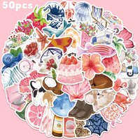 50pcs Watercolor Diary Sticker Graffiti Decal For Phone Luggage Scrapbook Laptop Bicycle Helmet DIY Decoration Sticker Gift Toy