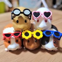 Guinea Pig With Sunglasses Blind Box Cute Mini Anime Action Figure Model Toys Kawai Desktop Decoration Surprise Birthday Gift