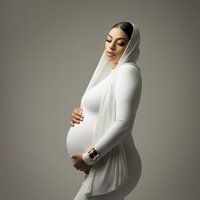 Maternity Photography Dress White Long Sleeve Pregnant Gown with Veil Soft Stretch Baby Bump Photo Shoot Outfit