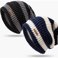 Korean Fashion Striped Knitted Hat Trend Lightweight Hat For Men Women Warm Windproof Autumn Winter Suitable For Outdoor Cycling