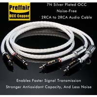 Hifi Audio RCA Cable 12cores 7N OCC Silver Plated Line Self Locked for Home Theater, HDTV, Amplifiers, Hi-Fi Systems