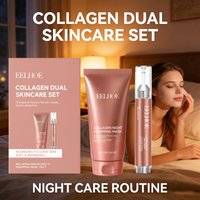 Collagen Wrapping Face Mask Set Enhance Skin Elasticity Improve Dullness Long-Lasting Hydration Exfoliation Night Skincare Serum