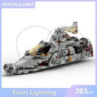 Silver Lightning Model MOC Building Blocks DIY Assemble Bricks Space Creative Educational Display Collection Toys Gifts 383PCS