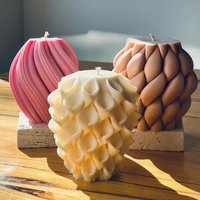 Beautiful 3D Unique Candles Molds Carved Wavy Candle Abstract Art Geometric Irregular Silicone Candle Mould For Home Decoration