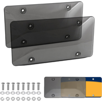 2 Pack Car License Plate Tinted Tag Shield Cover Plastic Clear Protector Car License Plate Frame Exterior Accessories