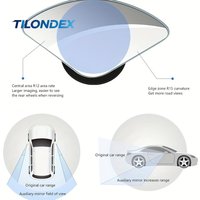 TILONDEX 2pcs Blind Spot Mirrors, HD Glass Convex Lens Rearview Wide Angle 360° Adjustable Auxiliary Mirror, Suitable for SUV, T