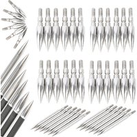 12pc Archery Target Points 100/125/150/200/250/300Gr Arrowheads OD 5/16" 9/32" 19/64" Arrow Tips Bow Hunting Shooting Broadhead