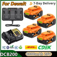 Bateria zamienna Turpow DCB200 do Dewalt DCB205 DCB606 DCB609 DCB182 DCB206 DCB209 8000mAh o dużej pojemności do elektronarzędzi 20V