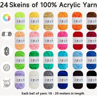 24pc Comfortable Soft Mixed Color Yarn Set Designed for Beginner Hand Knitting Suitable for Multi-Colored Knitting Set Perfect