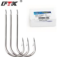 FTK Barbed Fish Hook Fishhook 100PCS/LOT Size1#-Size10# High Carbon Steel Jigging Carp Anzol Fishhooks Fishing Tackle