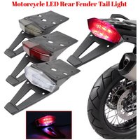 AliExpress NONE Motorcycle LED Tail Light Rear Fender Stop Brake Lights License Plate Light Bracket Holder Universal 12V For Scooter Street Bike