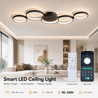 LED-Deckenleuchte, moderne nordische Lampe, 110 V, 220 V, APP-Fernbedienung, 3 Farben, dimmbar, für Schlafzimmer, Wohnzimmer