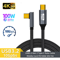 5A 100W USB C 3 Gen2 10Gbps Cable Type C to C 4k 60Hz Video Cable QC4.0 3.0 Fast Charging Cable For MacBook Pro Samsung Xiaomi