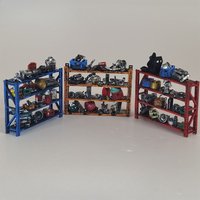 1/64 Scale Shelf Model Scene Accessories Random Colors and Accessories Repair Workshop Model