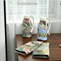 Mini Oil Painting 5-Fold Umbrella, Compact Portable UV Protection Pocket Umbrella, Color Coated Sun Umbrella Folding Parasol