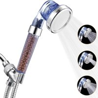 New 3 Modes Filtered Shower Head for Hard Water Handheld High Pressure Showerhead with Mineral Stones Eco Spa Bathroom Shower