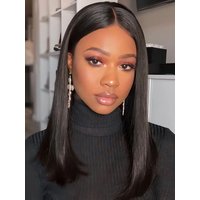 Genuine Human Hair Full Coverage Wig - 13x4 Sheer Lace Front Wig, Suitable for Men and Women, for Everyday Wear and Party