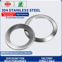 DIN9250 Double Sided Tooth Lock Washers 304 Stainless Steel Serrated Anti-Loosening Washers M2.5 M3 M4 M5 M6 M8 M10 M12 M14 M16