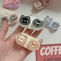 Portable Cute Cartoon Contact Lens Case Drawer Design Color Contact Lenses Box Container Storage Case Travel Accessory