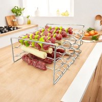Rectangle Baking Tray Skewer Air Fryer Stainless Steel Grill Rack Detachable String Grill Barbecue Skewer Airfryer Cooking Rack