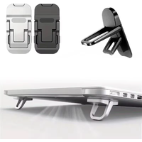 2PCS Mini Foldable Laptop Stand Aluminum Portable Computer Keyboard Riser with 2 Adjustable Angles Cooling Elevator for Notebook