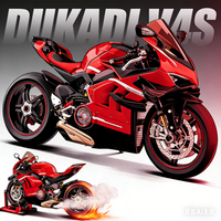 Large decoration project birthday gift For Ducati V4s Ignite Start Smoke Effect 1:6 Panigale motorcycle alloy simulation model