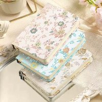 A6 Embroidered Silk Cover Notebook Notepad 256 Pages Notebooks Sketchbook Journal Aesthetic Stationery Diary Journaling Supplies