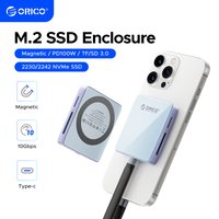 ORICO M.2 NVMe Magnetic SSD Enclosure 2230 2242 Enclosure TF Card Reader External SSD Case with PD 100W 10Gbps for iPhone 16 17