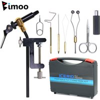 Kit d'outils de montage de mouches en acier trempé, 8 pièces/ensemble, avec serre-joint en C, porte-bobine, enfile-fil, finisseur de fil, pour mouches sèches et humides, et nymphes, kit d'outils de