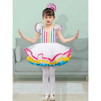 Children's Dance Hall Clothing Sequin Modern Dance Short Skirt Girl Jazz Dance Ball Dress Wedding Princess Skirt