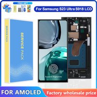 6.78 ''AMOLED pour Samsung S23 Ultra LCD écran tactile numériseur assemblée pour S23 Ultra S918 S918B S918U affichage avec cadre