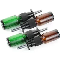 10pcs/30pcs/50pcs 10ml Empty Thick Amber Glass Nasal Spray Bottle Atomizer with Fine Black Leakproof Nasal Sprayer Top