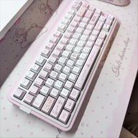 130-key Original Pink Keycaps PBT Cherry Profile Minimalist Keyboard Caps for MX Switche Alice Layout Mechanical Gaming Keyboard