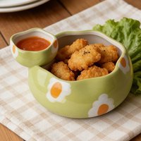 Creative Ceramic Egg Flower Shaped with Sauce Bowl Household Dim Sum Snack Fruit Salad Bowl Soup Noodles Breakfast Tableware