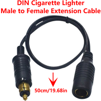 50cm 10A Hella Din Male Plug to Female Socket Extension Cord EU Cigarette Lighter Charger Adapter Cable for BMW Motorcycle