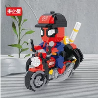 Superhero Movie Building Blocks Deadpool Ironman Batmaned Motorcycle 3D Model Assembly DIY Mini Brick Figure Toys For Kid