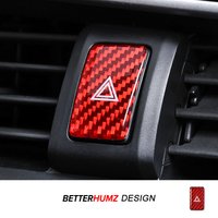Real Carbon Fiber For Honda Civic 10th Gen 2016-2021 Emergency Warning Button Cover Trim Sticker Tuning Car Interior Accessories