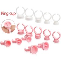 100Pcs Disposable Eyelash Glue Fan Cup Rings Holder Container Tattoo Pigment Cups Eyelash Extension Supplies Lash Lifting Tool