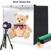 PULUZ 80cm Folding Portable 90W 14000LM High CRI White Light Photo Lighting Studio Shooting Tent Box Kit with 3 Colors Backdrops