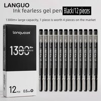 Languo Large Capacity 0.5mm Gel Pen Red Black Ink Smooth Quick Dry Writing Pen Office Signing Office School Supplies Stationery