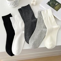 New Women Socks Thin Spring Summer Solid Color Short Preppy Style Crew Socks Anti-pilling Casual Girls Basic Socks Comfy