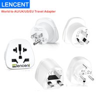 LENCENT 2 PCS World to AU/EU/UK/US Travel Adapter Overload Protection Travel Plug Converter Travel Adapter for Travel/Home