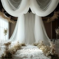1PC Transparent Curtain Background Fabric for Wedding Scene Decoration - Unique Sheer Background Decoration Curtain Arrang