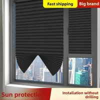 For 1Pc Shades Self-adhesive Half Windows Nonwoven Folding Curtain Bathroom Balcony Living Room Balcony Curtains Pleated Blinds