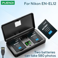 EN-EL12 Battery and Charger(2CH) ,Camera Accessories for Nikon Coolpix 9900,S9500,S9300,S9100,S8200,S8000,S6300,S6200,S6100,A900