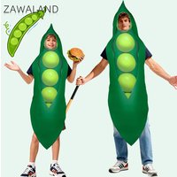 Zawaland Funny Pea Pod Costume Adult Boy Girl Carnival Party Vegetable Theme Cosplay Outfit Purim Parade Fancy Dress